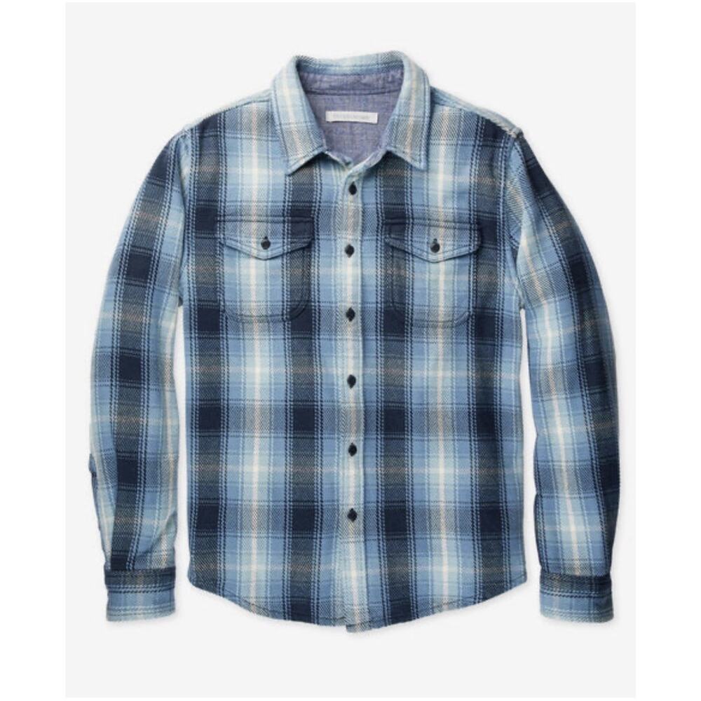 Outerknown Women’s Blanket Shirt Puget Blue Flannel Organic Cotton Size XS NWT